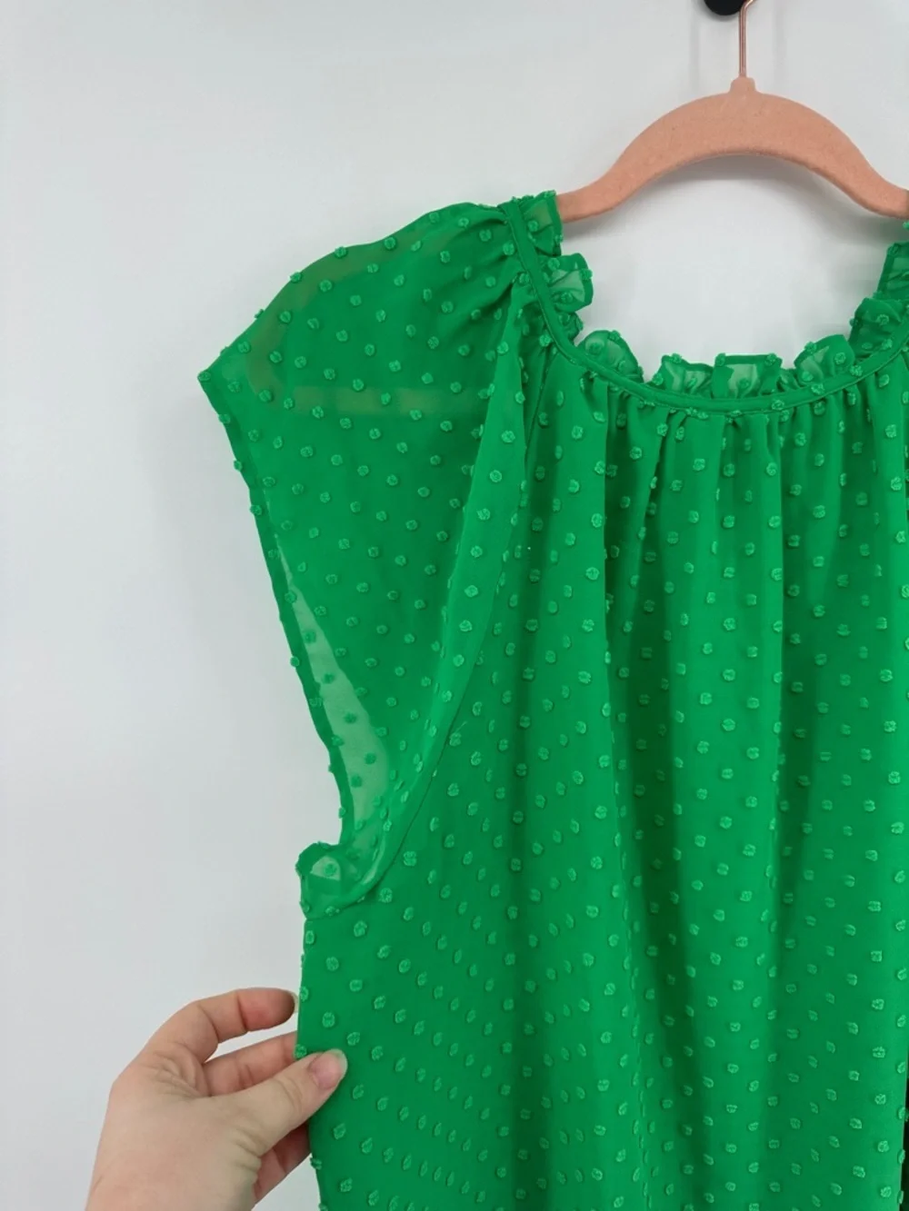 J. Crew Teacher Cottagecore Preppy CareerStyle Vibrant Green Textured Blouse SzL